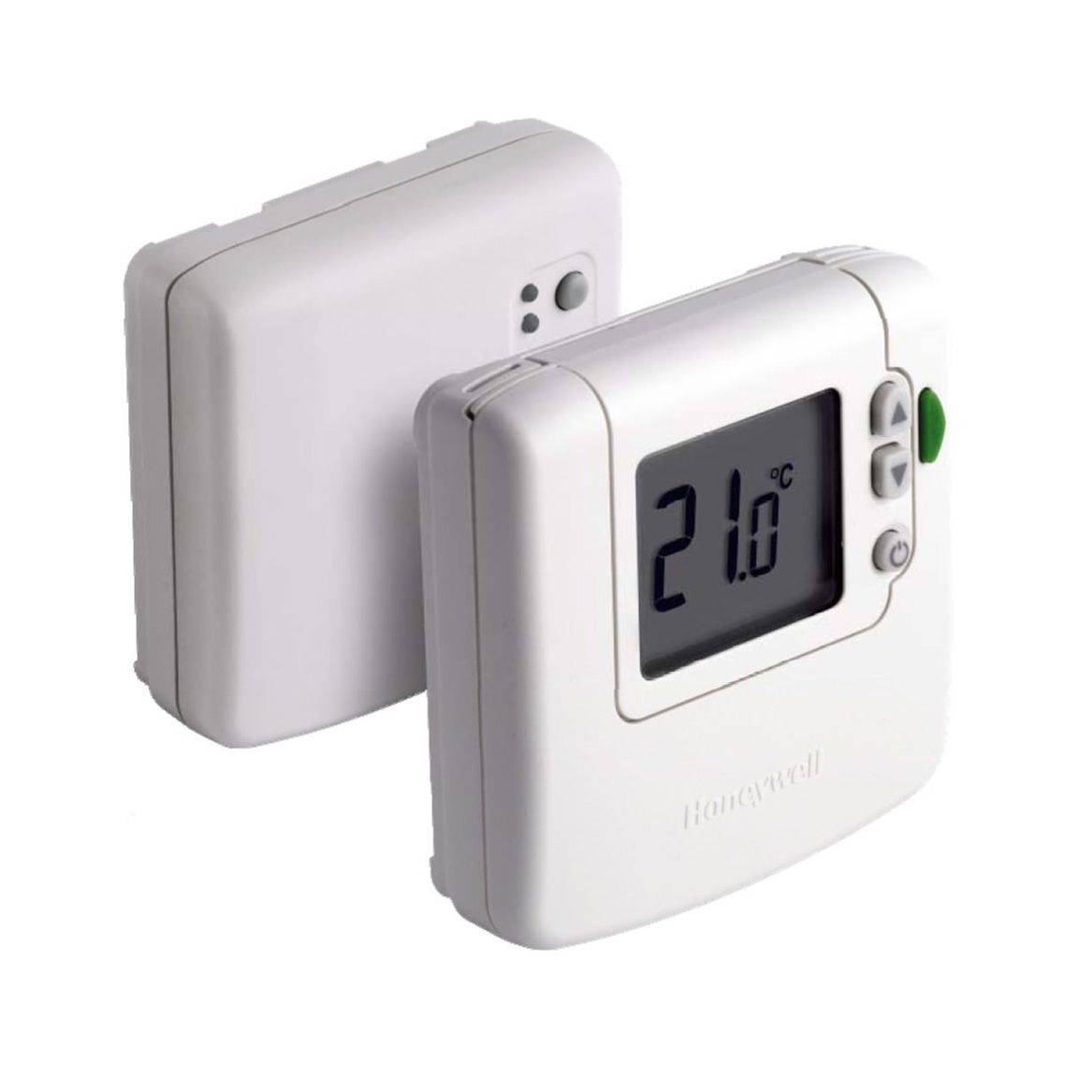 Honeywell DT90 has a digital non-programmable on/off thermostat with large LCD display and simple user interface